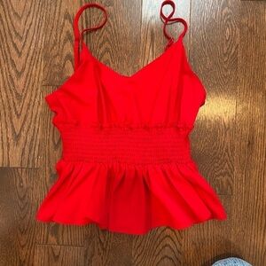Red Peplum Tank Top